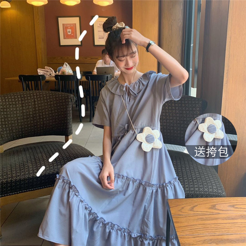 Summer Clothing 2022 New Foreign Dress Junior High School High School Students Loose Sweet Law Style Senteal Dresses Dresses Long Skirts