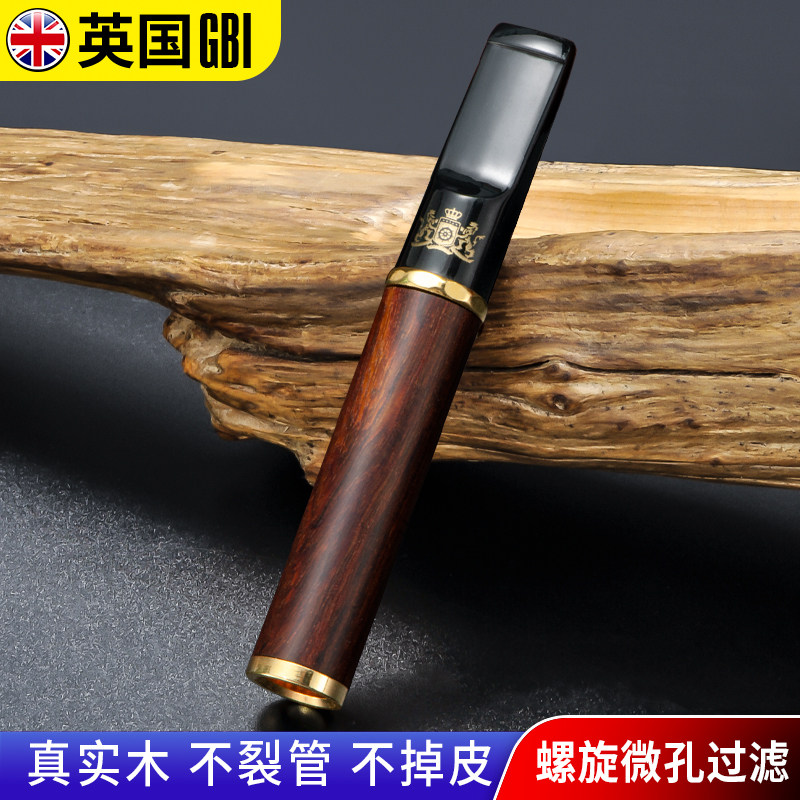 Large boat cigarette holder filter upscale solid wood filter circulation can be cleaned with high end red wood with double-purpose filter