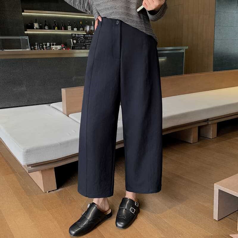 150 Petite Japanese-Style Suit Pants for Women, Summer Wide-Leg Casual Pants, Banana Sickle Pants, Harem Pants, Cropped Pants