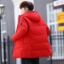 Áo khoác cotton nam 2019 mùa đông Hàn Quốc theo xu hướng của học sinh Slim trùm đầu đẹp trai mùa đông hoang dã mặc áo khoác độn bông - Bông