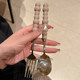 ins sweet cool mailard pearl candied haws handle western steak 304 fork spoon ເຮືອນ​ບ່ວງ​ຂະ​ຫນົມ​ອົມ cake ຫມາກ​ໄມ້