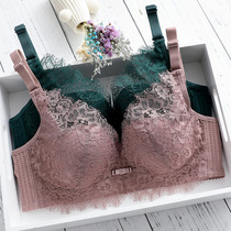 Summer underwear womens thin chest small sexy lace bra gathered soft steel ring to shrink the bra to prevent sagging