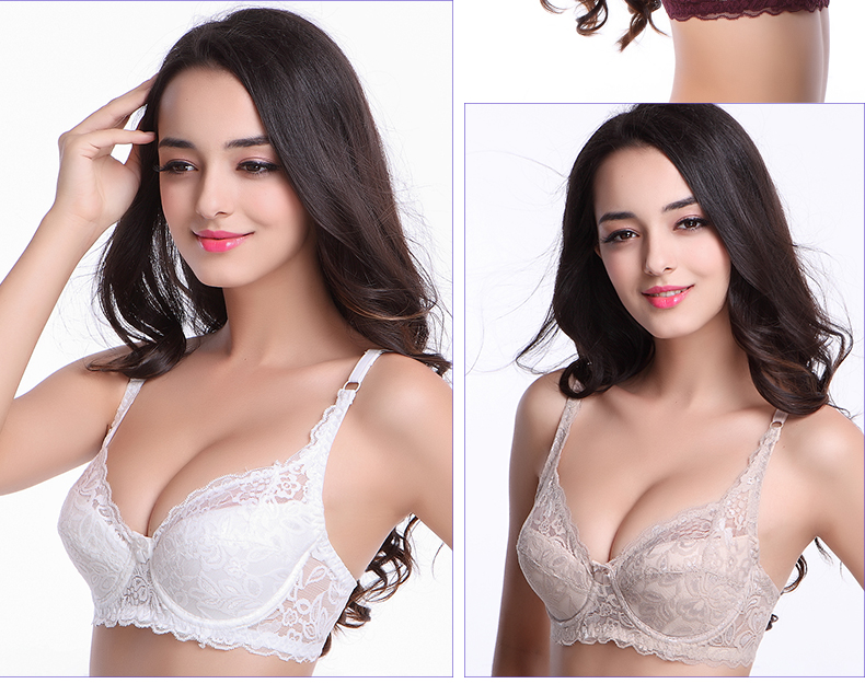 Không có vòng thép siêu mỏng áo ngực nữ breathable bra ren sexy kích thước lớn đồ lót mà không sponge thu thập điều chỉnh áo ngực