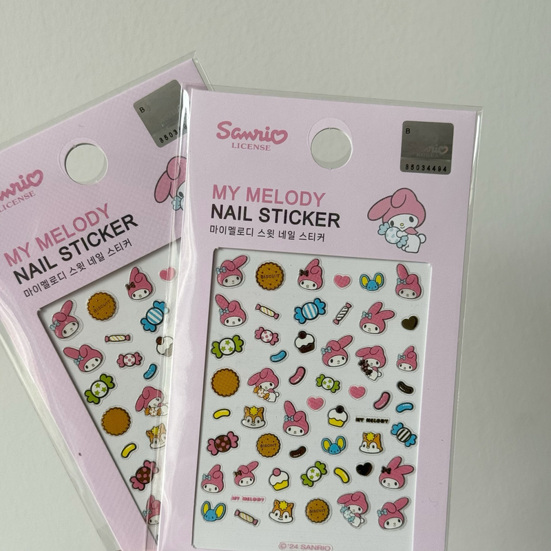 Japanese Version Kitty Kuromi Sanrio Cartoon Anime Nail Decoration Authentic Nail Stickers Domestic In-Stock Japanese Version Kitty Kuromi Sanrio Cartoon Anime Nail Decoration Authentic Nail Stickers Domestic In-Stock