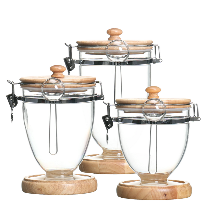 Plastic Seal Tank Coffee Bean Coffee Powder Preservation Pot storage tank Tea containing tank with spoon press buckle style Trophy Jar