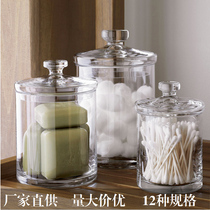 HD glass kitchen storage cans soft decoration utensils model room props ornaments bathroom storage cans cotton sign bottles