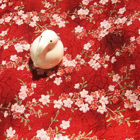 Import Japanese style and full pure cotton fabric Jacquard solid cherry blossom branches 22 * 28cm