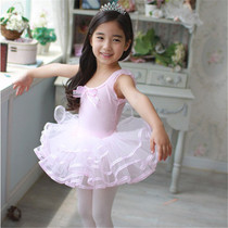Summer Children Pure Cotton Harnesses Dancing Skirt Girl Dancing Practice Conqueror Class Performance Dress Princess Fluffy Skirt