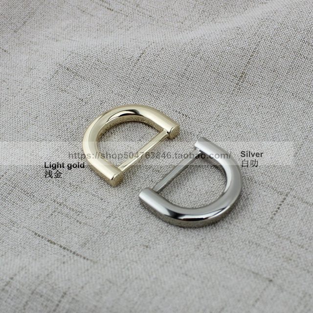 Round line die-cast D buckle high-end handmade leather bag accessories buckle metal semi-circle link buckle thick style