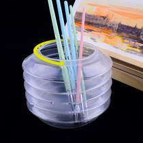Transparent foldable pen washing bucket plastic tube for art telescopic bucket washing pen holder painting bath water bucket gouache portable sketching bucket