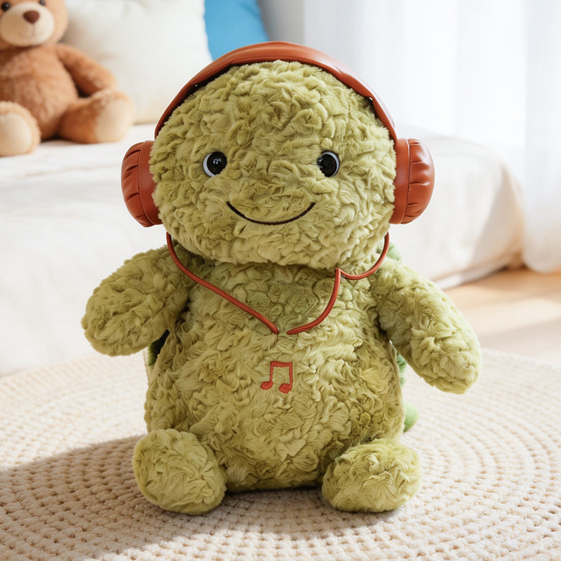 New Cute and Dynamic Little Turtle Doll Plush Toy with Headphones, Turtle Doll, Children's Birthday Gift New Cute and Dynamic Little Turtle Doll Plush Toy with Headphones, Turtle Doll, Children's Birthday Gift