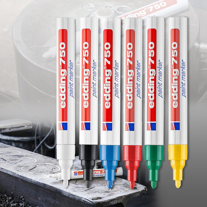 German paint pen edding750 anti-alcohol high temperature black 2-4MM industrial metal marker pen paint touch-up pen