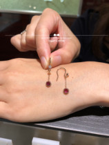 Japan direct mail take up 18 autumn 10k garnet opal swaying pendant with earrings