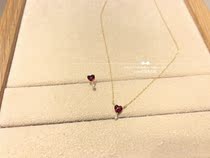 Japan Direct Mail Star Jewelry Girl 10k Garnet Love Necklace Stud Earrings Bracelet