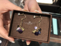 Japan direct mail agete 10K 19 autumn winter amethyst Opal natural stone earrings