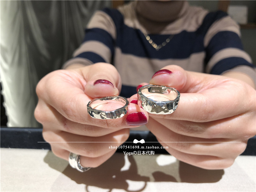 Japan direct delivery e m 925 silver bump wave texture ring