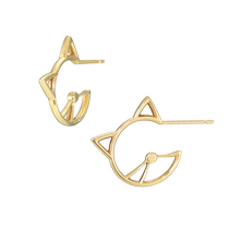  Japan Direct Mail Star Jewelry Girl 10k hollow cat Earrings