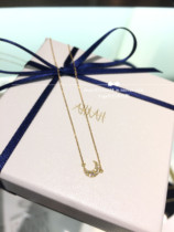 Japan Direct Mail AHKAH 18k Diamond Moon Necklace Clavicle Chain