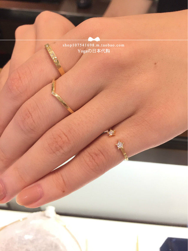 Japan straight away with AHKAH 18k gold binary neutron star diamond opening ring tail ring