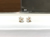  Japan Direct Samantha-Tiara 10k white shell flower freshwater pearl earrings