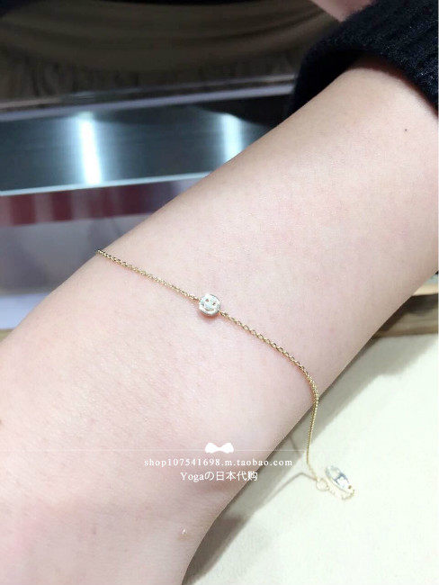 Japan Direct Mail Star Jewelry Girl 10k Gold Smiley Diamond Bracelet