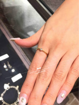 Japan direct mail agete 18k gold 7-point diamond classic vintage ring