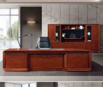 Solid Wood New Office Owner Table New Chinese General Manager Big Bandae President Table Brief Modern Table And Chairs Combination