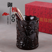 Creative Office Cutting Rock-Honolu Wood Sculpture Pen Cover Household Retro Red Wood Collection Can Classical Studio
