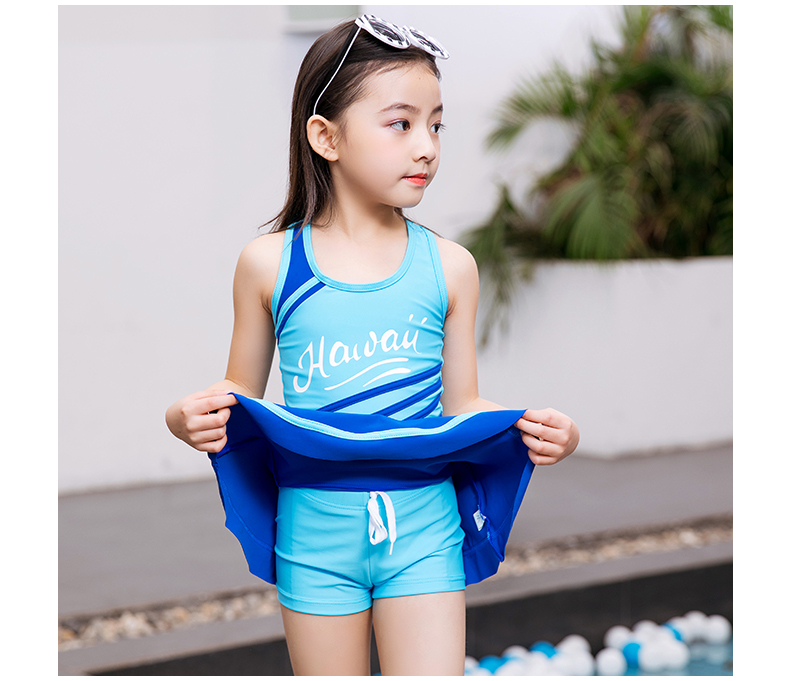 Yu Ke chia tay đồ bơi trẻ em gái lớn trẻ em váy kiểu boxer áo tắm bé gái học sinh bơi mùa xuân nóng đồ bơi h&m cho bé gái