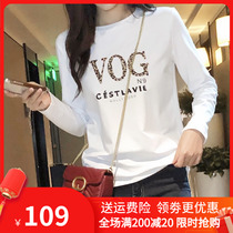 T-shirt women long sleeve white cotton loose white interior base shirt 2021 New Size Slim thick tide