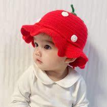 Japanese baby fisherman hat autumn and winter newborn foreign princess cute hat girl woolen warm travel cold hat
