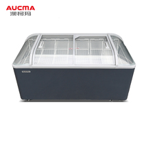 Aucma freezer left and right push-pull refrigerated glass door single temperature full copper tube supermarket commercial combination island cabinet