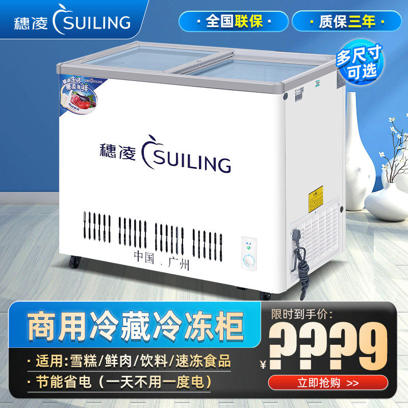 Sui Ling WD4-205 Commercial Freezer Refrigeration Horizontal Display Cabinet Single Temperature Glass Ice Cream Cabinet Household Refrigerator
