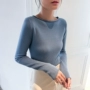 Đầu thu mới đa năng tự tu từ cổ áo len tay dài chạm đáy áo len mùa thu và mùa đông áo len mỏng - Đan Cardigan cardigan nữ