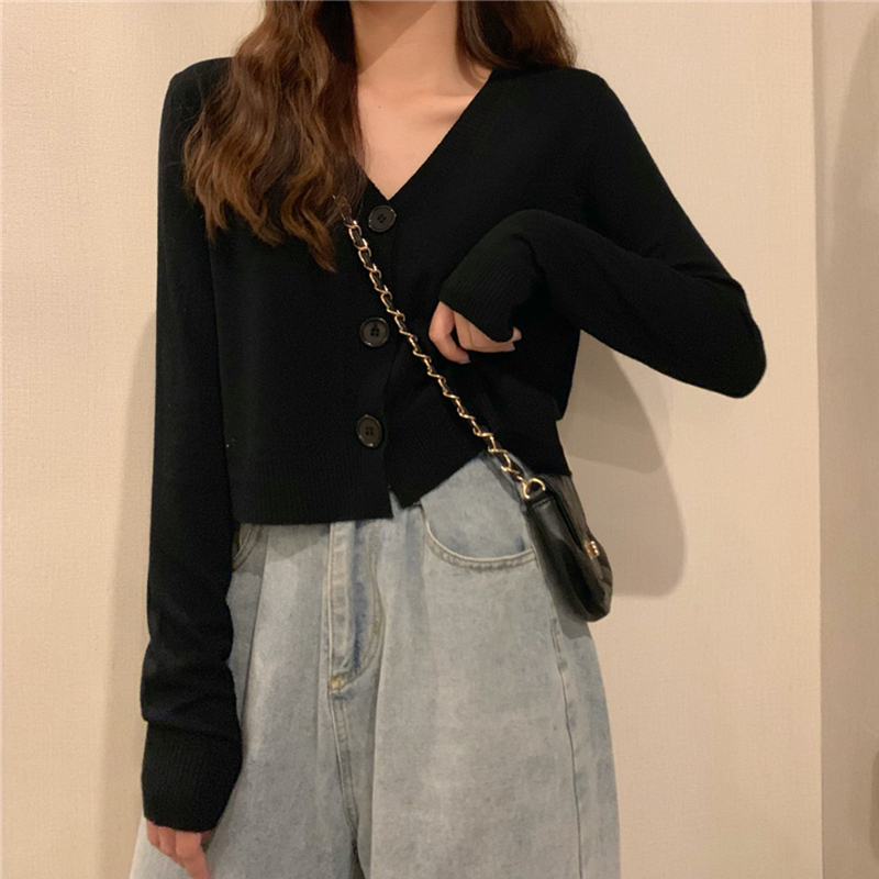 Spring and Autumn 2026 New Versatile Slim-Fit V-Neck Long-Sleeve Knit Top Cardigan Sweater Short Jacket for Women Autumn and Winter Spring and Autumn 2026 New Versatile Slim-Fit V-Neck Long-Sleeve Knit Top Cardigan Sweater Short Jacket for Women Autumn and Winter