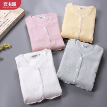 Spring and autumn cotton gauze maternity clothes Autumn and October maternity feeding nursing clothes postpartum home clothes