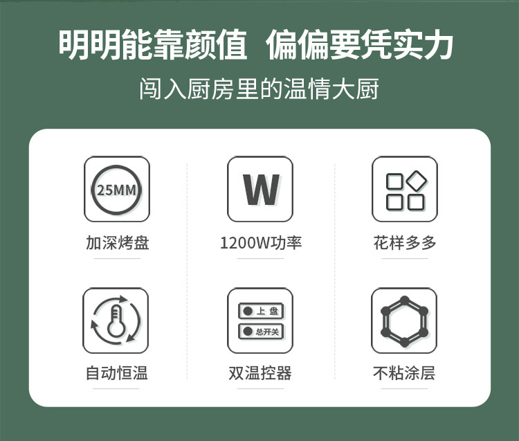 Электрическая блинница 利仁电饼铛家用双面加热加大加深烤饼机烙饼锅煎烤机薄饼机早餐机 Liven