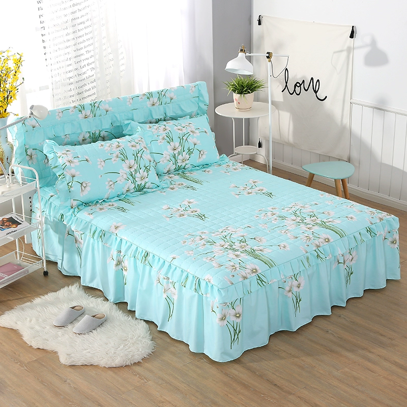Khăn trải giường bằng vải cotton loại dày phủ Simmons bảo vệ giường 1,5 / 1,8 / 2m Áo khoác bụi có thể được trang bị ba hoặc bốn bộ váy giường đẹp	