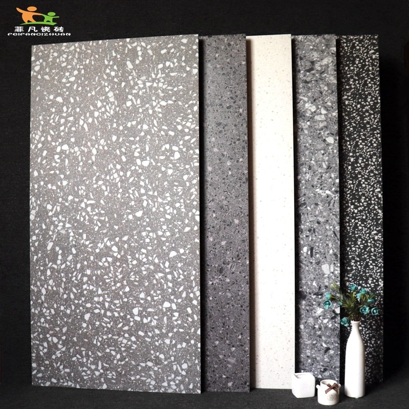 The whole body of the large board terrazzo tile 600x1200 villa living room gray non-slip floor tiles Dining room tooling antique tiles