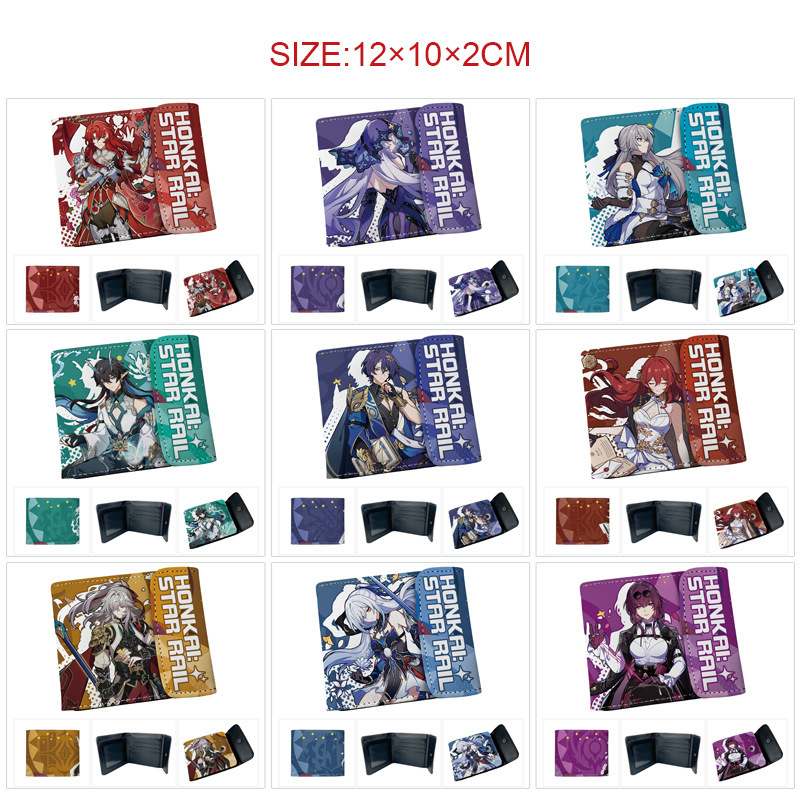 New Product Bad Star Dome Railway Anime Merchandise Full-Color Snap-Button Pu Leather Wallet Unisex Student Short Coin Purse