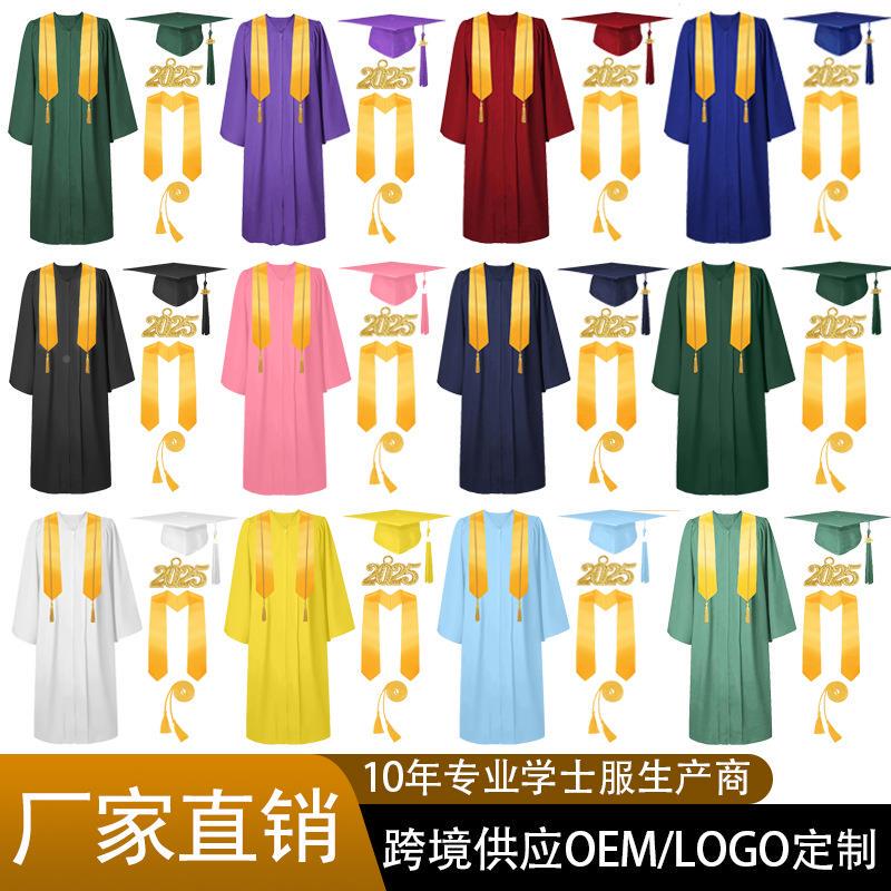 New Product 2 Clothing 025 Beautiful New Style Cross-Border Graduation Gown for College Students Graduation Ceremony Suit Factory Direct Sales from Europe