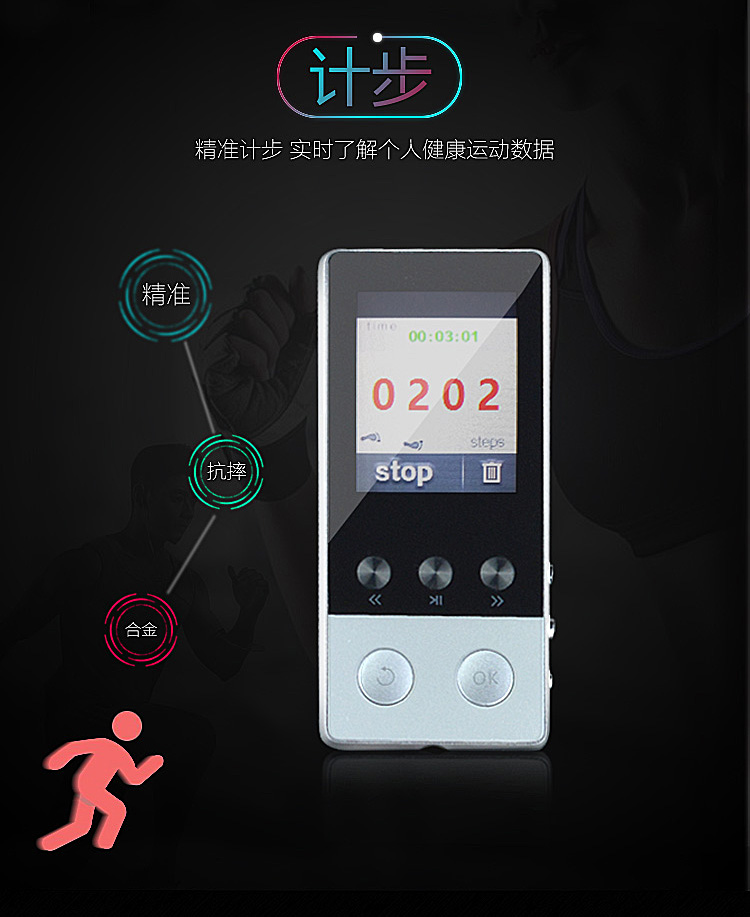 máy nghe nhạc đeo tay Máy nghe nhạc mp3 lossless kim loại UnisCom với thẻ màn hình MP4 thể thao Bluetooth Mô hình sinh viên mini Walkman