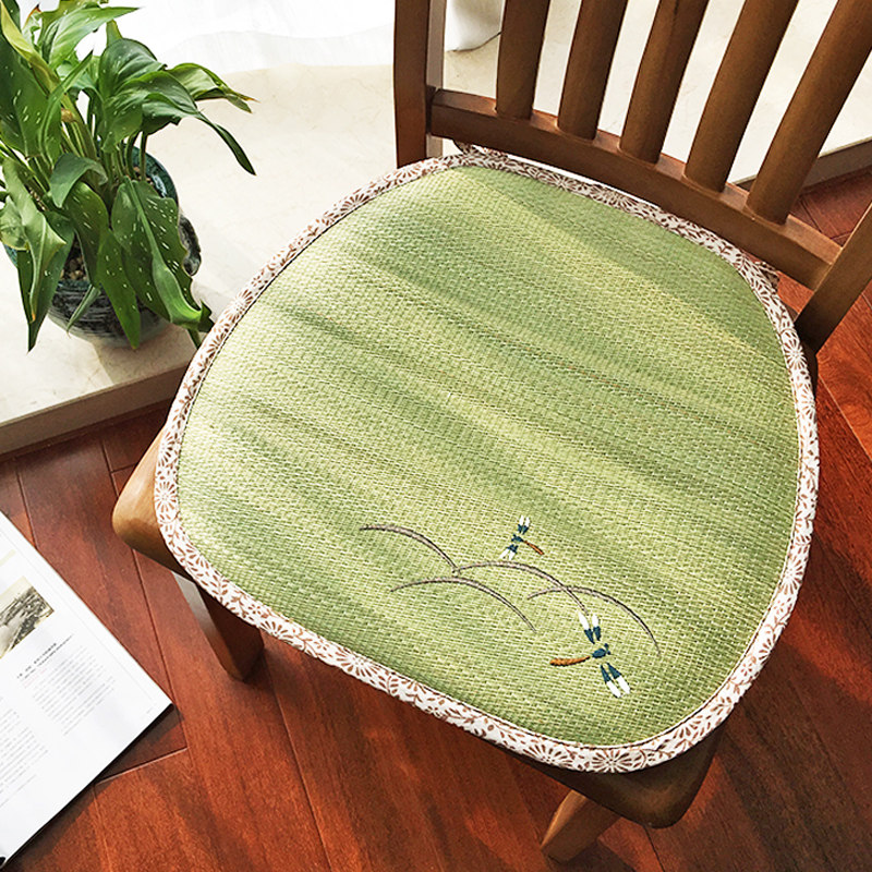 Day Style Tatami Grass Mat cushion Summer office Breathable Mat Seat Cushion Student Chair Cushion horseshoe shape