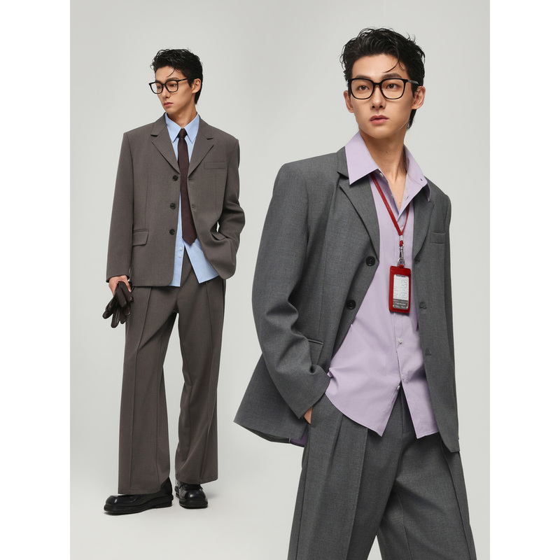 【Storage】The Set Includes a Tencel Wool Loose Casual Suit for Men, a Spring High-End Blazer for White-Collar Workers 【Storage】The Set Includes a Tencel Wool Loose Casual Suit for Men, a Spring High-End Blazer for White-Collar Workers