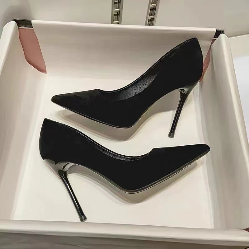 Sheepskin High-Heeled Shoes for Women 2026 Spring and Autumn New Style Genuine Leather Versatile Pointed Toe Stiletto Professional Shoes Soft Leather Work Shoes