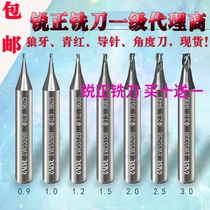 Ruizheng general agent tungsten steel end mill with key machine milling cutter 0 9-5 0MM twist drill flat knife guide needle