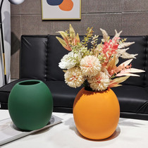 Nordic Morandi Ceramic Vase Household Soft Vase Garlet Fabric Room Bedroom Dining Table Decoration Small