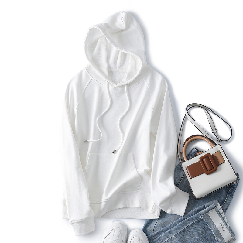White Hooded Sweatshirt for Women, New Autumn and Winter Style, Loose Pullover with Hood, Base Layer Top, Fleece-Lined and Thickened Hooded Jacket White Hooded Sweatshirt for Women, New Autumn and Winter Style, Loose Pullover with Hood, Base Layer Top, Fleece-Lined and Thickened Hooded Jacket