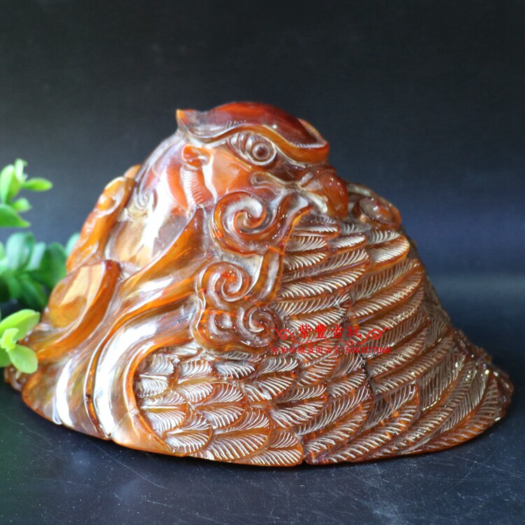 Ancient Play Miscellaneous Corner Sculpture Eagle Eagle Wings of the Old Horn Cup Pendulum with Finely Carved Fox Eagle Bowl to play old objects collection-Taobao