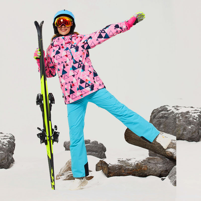 Ski suit Women's suit Waterproof windproof warm thickened ski suit Outdoor veneer double board parent-child ski suit